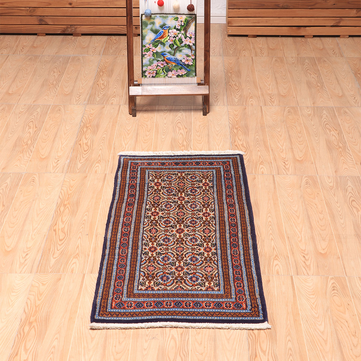 ペルシャ絨毯(イラン産)ムード・ビールジャンド 96×47cm(FS-70041)