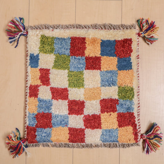 【2枚で46,000円】ギャッベ 37×37cm(BP-12100)