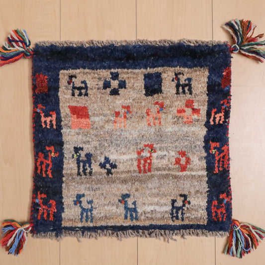 【2枚で46,000円】ギャッベ 36×39cm(BP-12111)
