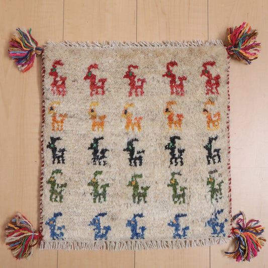 【2枚で46,000円】ギャッベ 39×38cm(BP-12115)