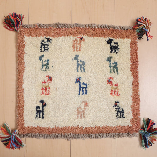 【2枚で46,000円】ギャッベ 36×41cm(BP-12127)