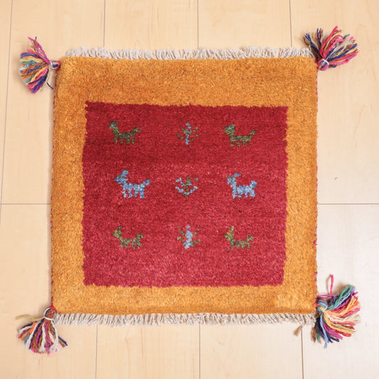 【2枚で46,000円】ギャッベ 40×41cm(BP-12201)