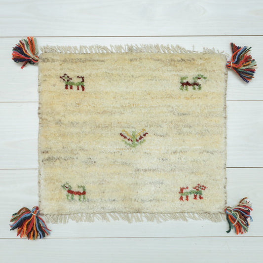 【2枚で46,000円】ギャッベ 36×42cm(BP-12554)