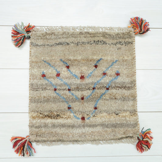 【2枚で46,000円】ギャッベ 37×38cm(BP-12564)