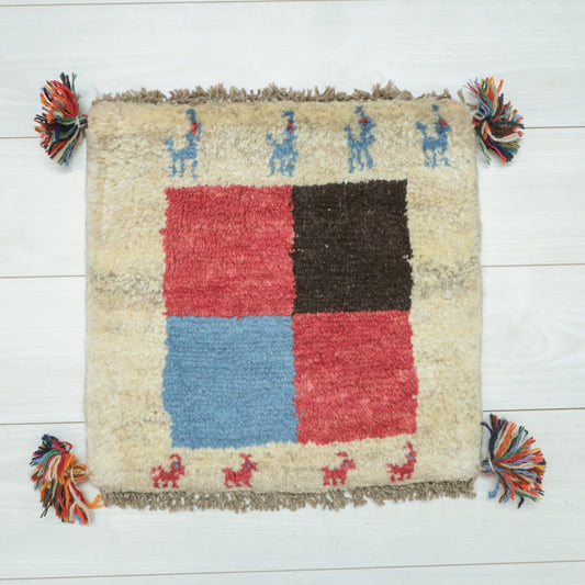 【2枚で46,000円】ギャッベ 40×41cm(BP-12566)
