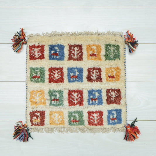 【2枚で46,000円】ギャッベ 36×39cm(BP-12567)