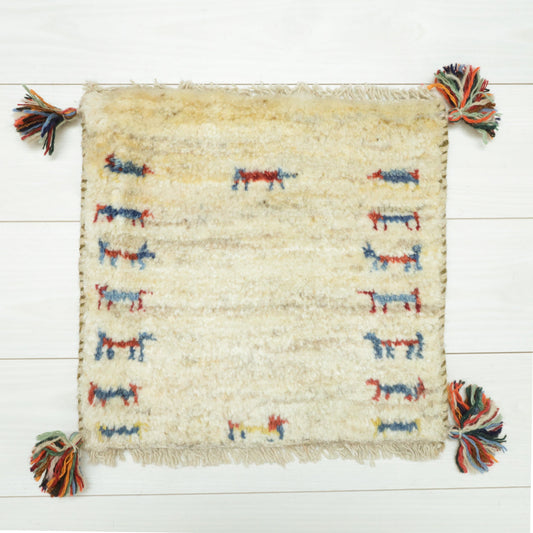【2枚で46,000円】ギャッベ 39×40cm(BP-12573)
