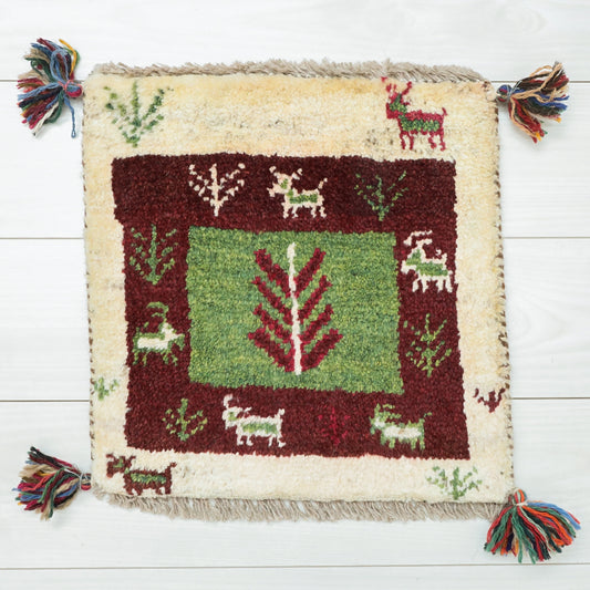 【2枚で46,000円】ギャッベ 39×39cm(BP-12585)