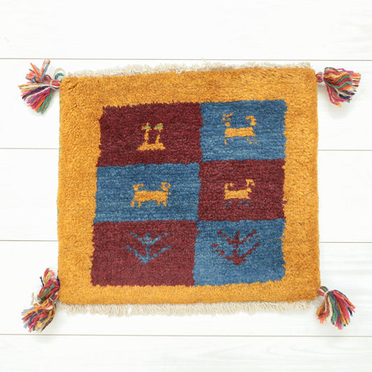 【2枚で46,000円】ギャッベ 37×42cm(BP-12628)