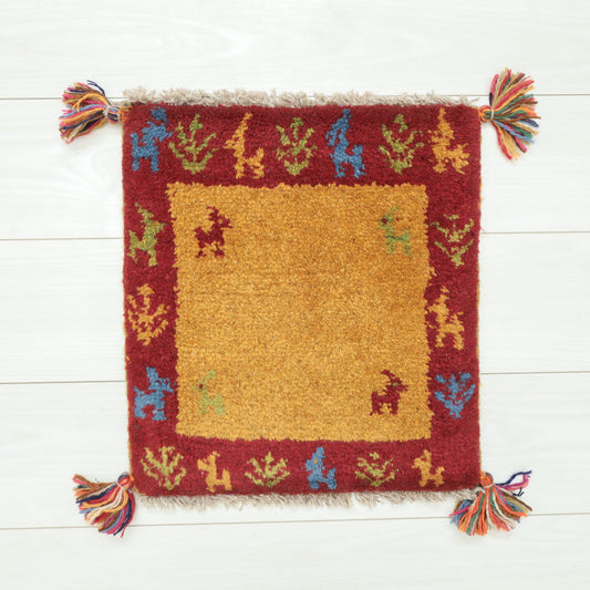 【2枚で46,000円】ギャッベ 41×38cm(BP-12634)