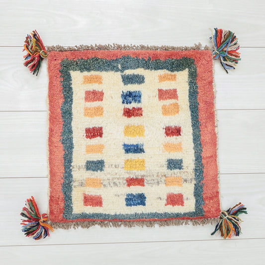 【2枚で46,000円】ギャッベ 39×39cm(BP-12638)