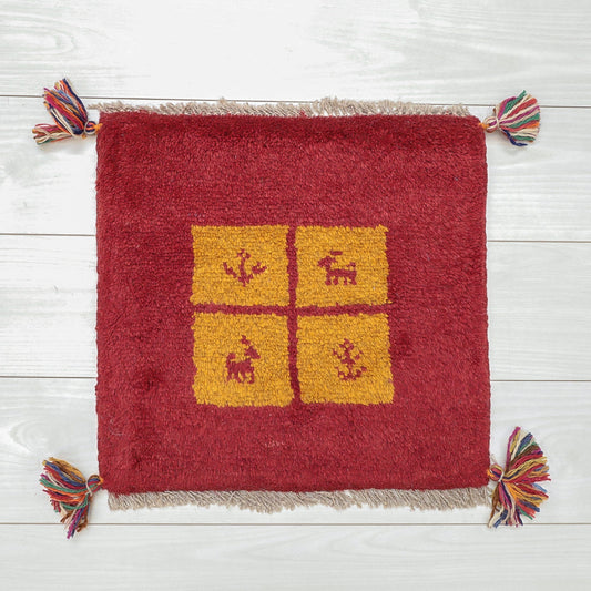 【2枚で46,000円】ギャッベ 40×41cm(BP-12641)