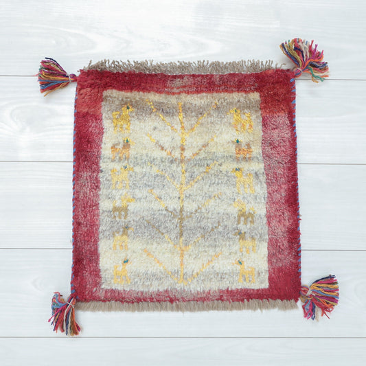 【2枚で46,000円】ギャッベ 40×40cm(BP-12649)