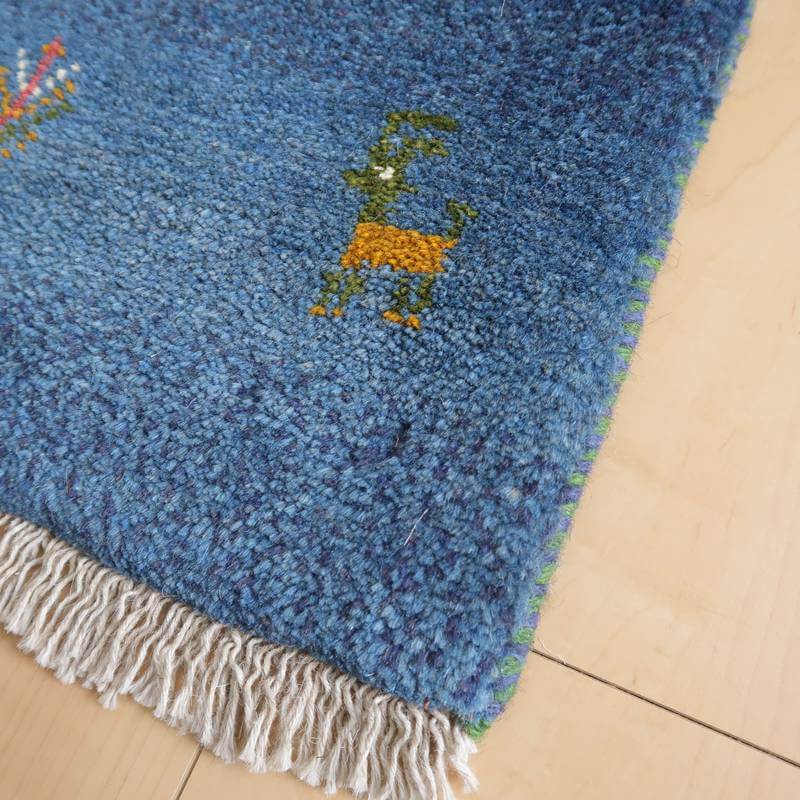 上質ギャッベ/リーズバフ 128×81cm(BS-10621)