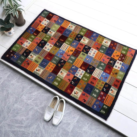 ギャッベ(カシュクリ) 132×88cm(BS-11485)