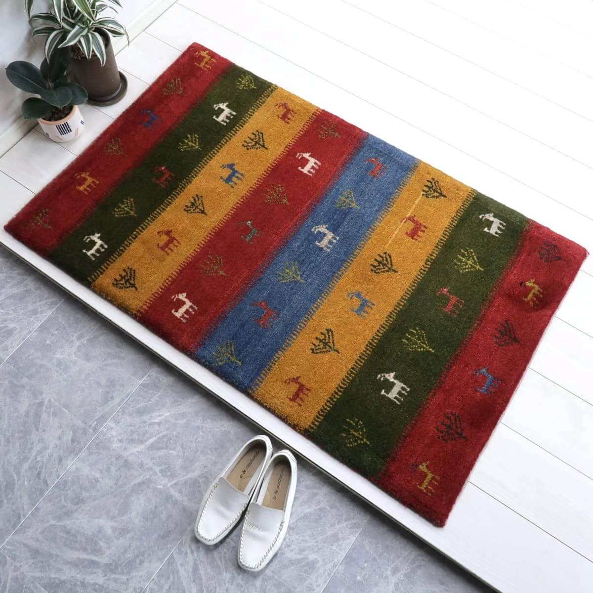 ギャッベ(カシュクリ) 125×78cm(BS-11492)