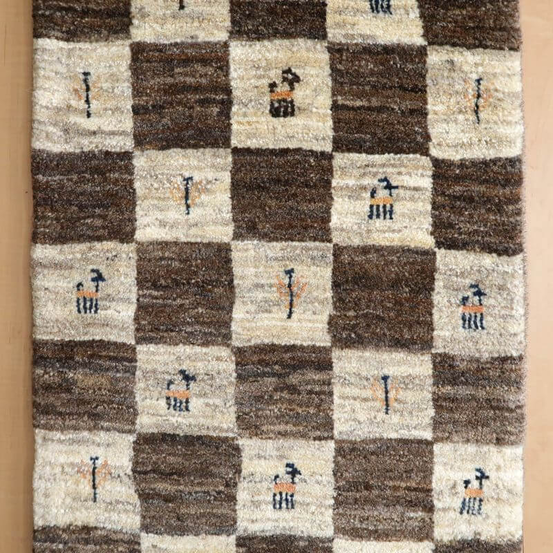ギャッベ/カシュクリ、細かな上質ランク  87×63cm(BSS-10795)