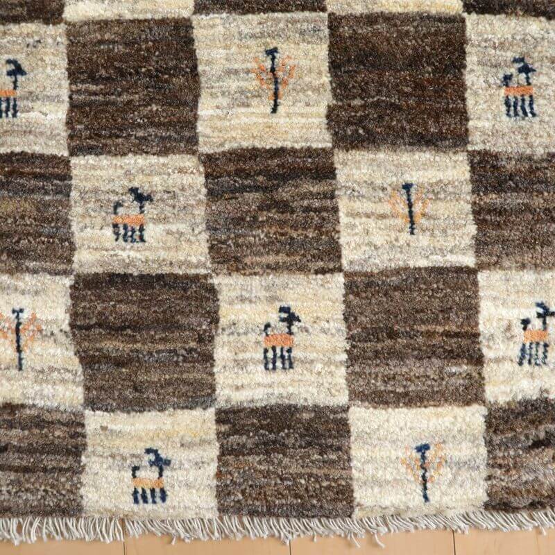 ギャッベ/カシュクリ、細かな上質ランク  87×63cm(BSS-10795)