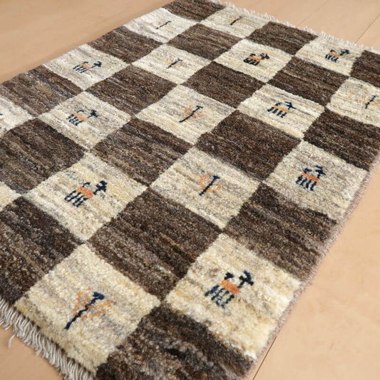 ギャッベ/カシュクリ、細かな上質ランク  87×63cm(BSS-10795)