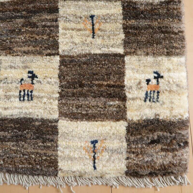 ギャッベ/カシュクリ、細かな上質ランク  87×63cm(BSS-10795)
