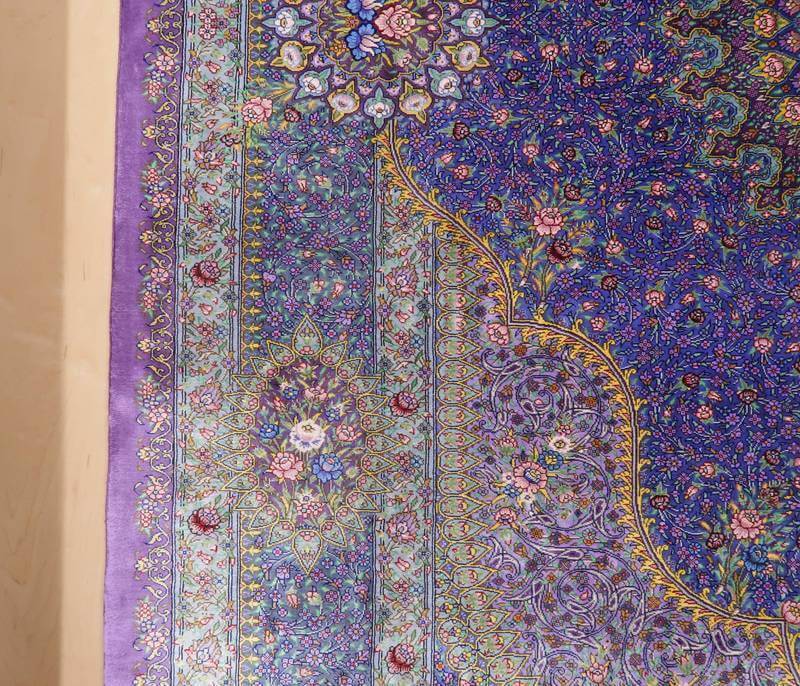 【在庫確保の予約受付中】高級ペルシャ絨毯シルク100% ジャムシーディ工房 207×134cm(FL-22173)
