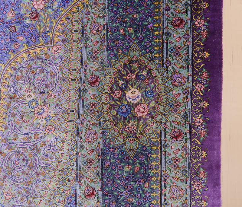 【在庫確保の予約受付中】高級ペルシャ絨毯シルク100% ジャムシーディ工房 207×134cm(FL-22173)
