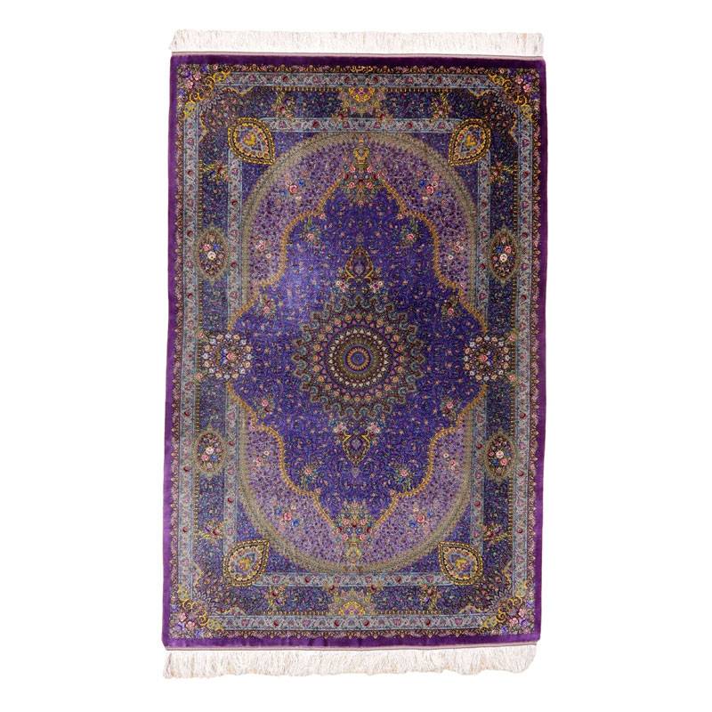 【在庫確保の予約受付中】高級ペルシャ絨毯シルク100% ジャムシーディ工房 207×134cm(FL-22173)