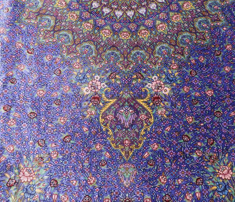 【在庫確保の予約受付中】高級ペルシャ絨毯シルク100% ジャムシーディ工房 207×134cm(FL-22173)