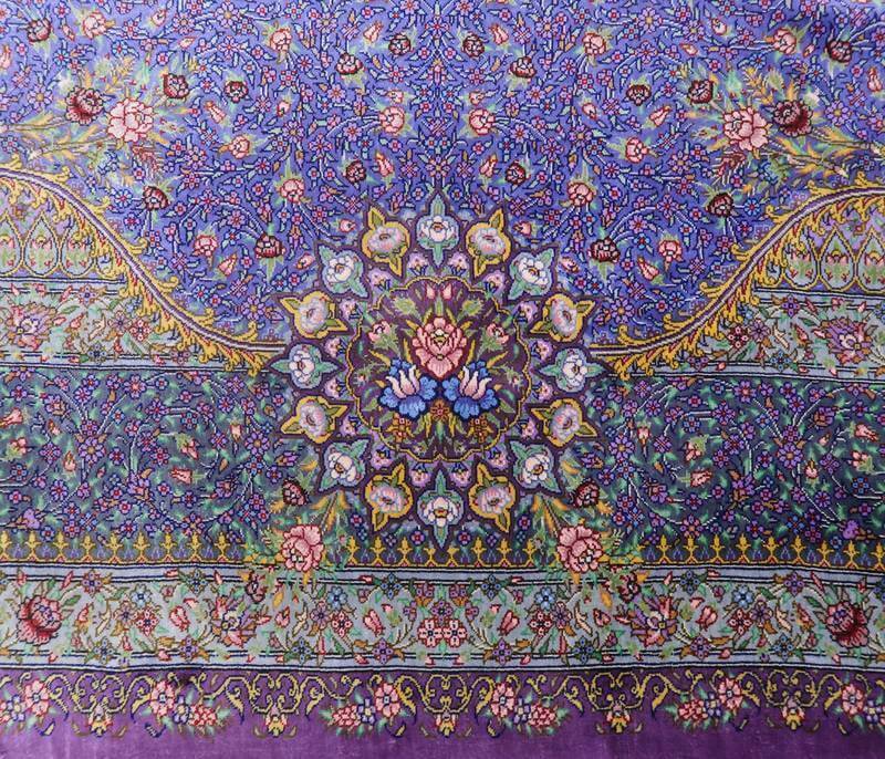 【在庫確保の予約受付中】高級ペルシャ絨毯シルク100% ジャムシーディ工房 207×134cm(FL-22173)