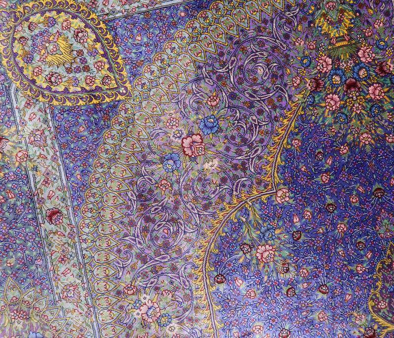 【在庫確保の予約受付中】高級ペルシャ絨毯シルク100% ジャムシーディ工房 207×134cm(FL-22173)