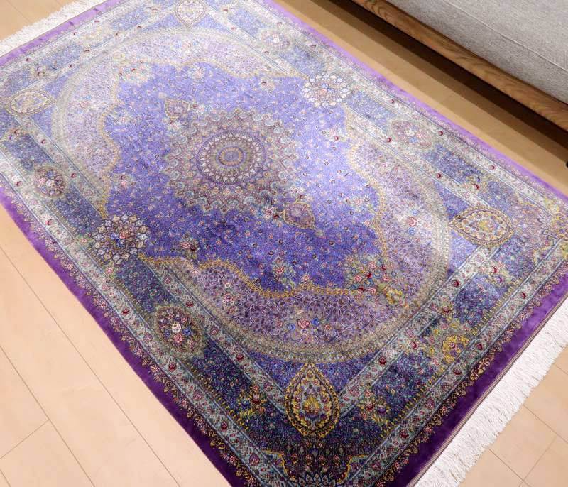 【在庫確保の予約受付中】高級ペルシャ絨毯シルク100% ジャムシーディ工房 207×134cm(FL-22173)