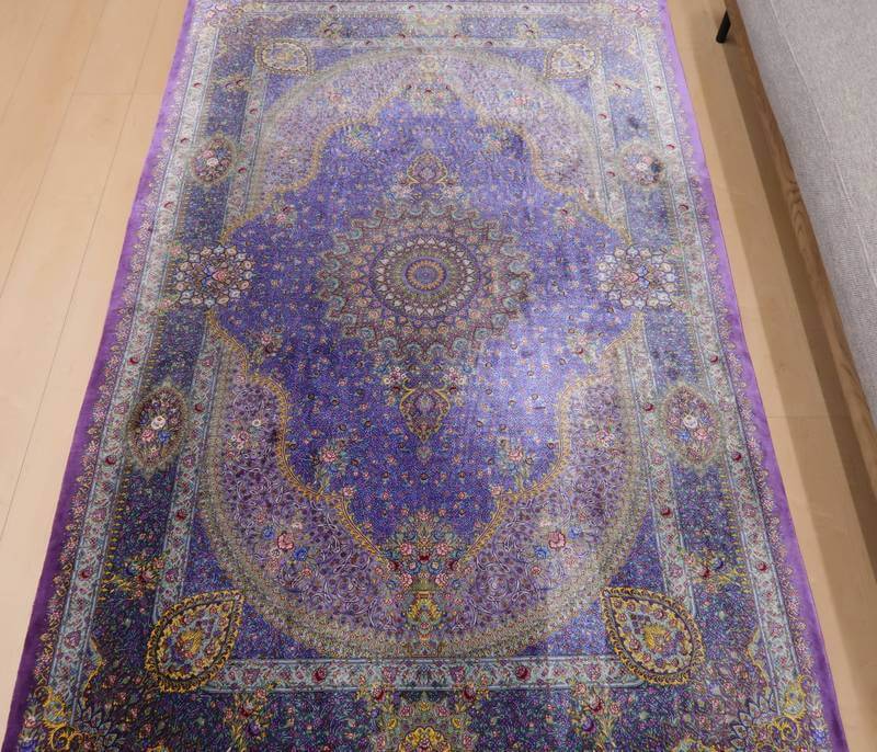 【在庫確保の予約受付中】高級ペルシャ絨毯シルク100% ジャムシーディ工房 207×134cm(FL-22173)
