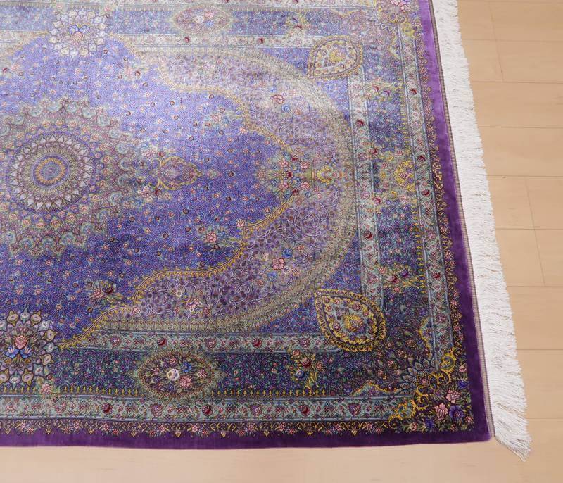 【在庫確保の予約受付中】高級ペルシャ絨毯シルク100% ジャムシーディ工房 207×134cm(FL-22173)