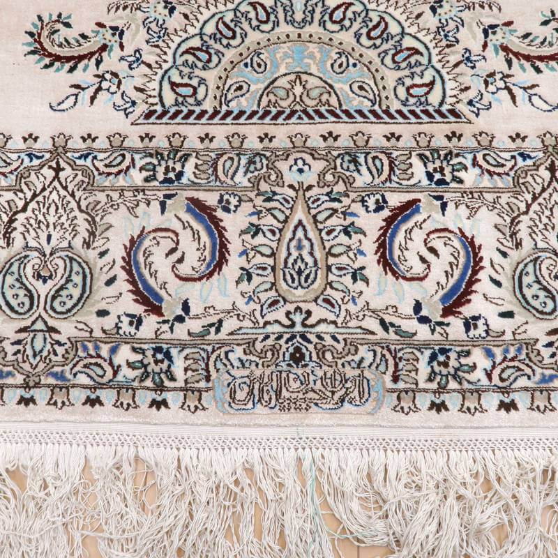 【在庫確保の予約受付中】高級ペルシャ絨毯ナイン産ハビビアン工房シルク 237×164cm(FL-22176)