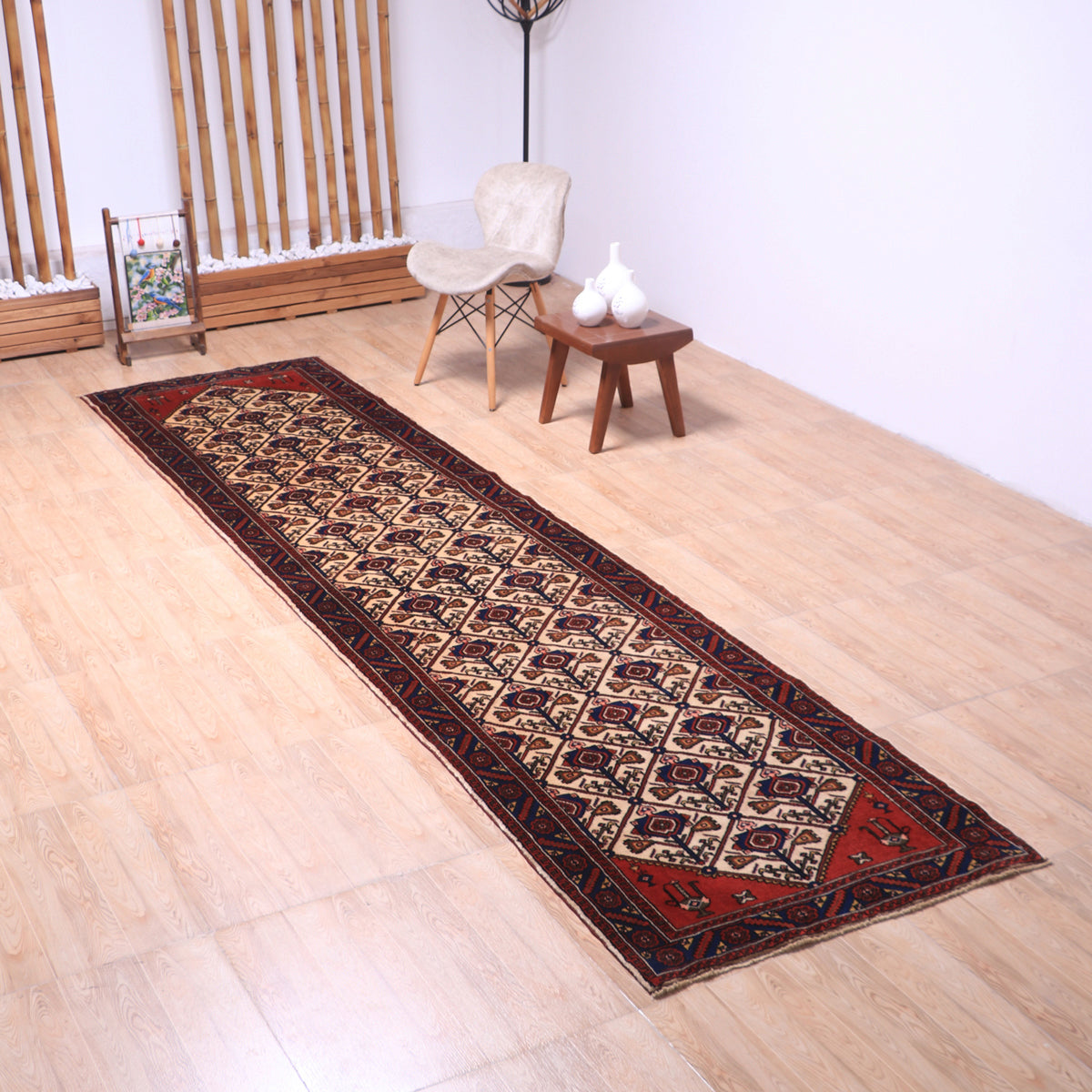 ペルシャ絨毯(イラン産)コリアイ 392×94cm(FL-70155)