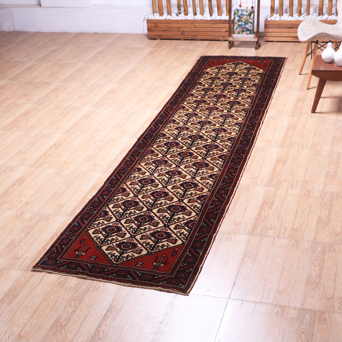 ペルシャ絨毯(イラン産)コリアイ 392×94cm(FL-70155)
