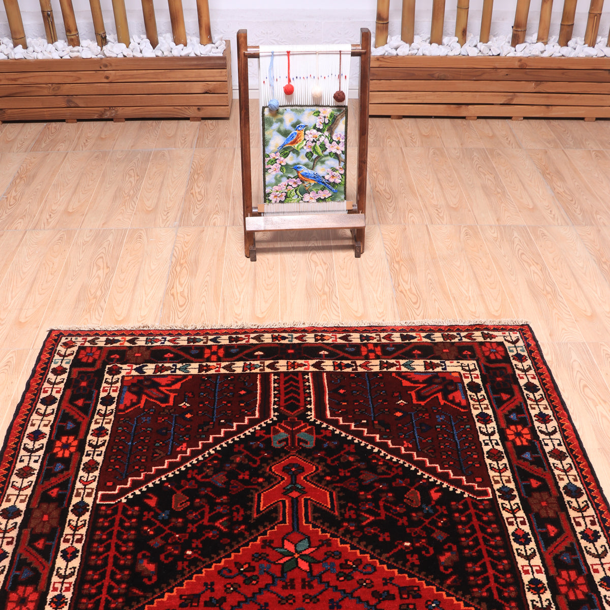 ペルシャ絨毯(イラン産)トゥイセルカーン 187×121cm(FL-70159)