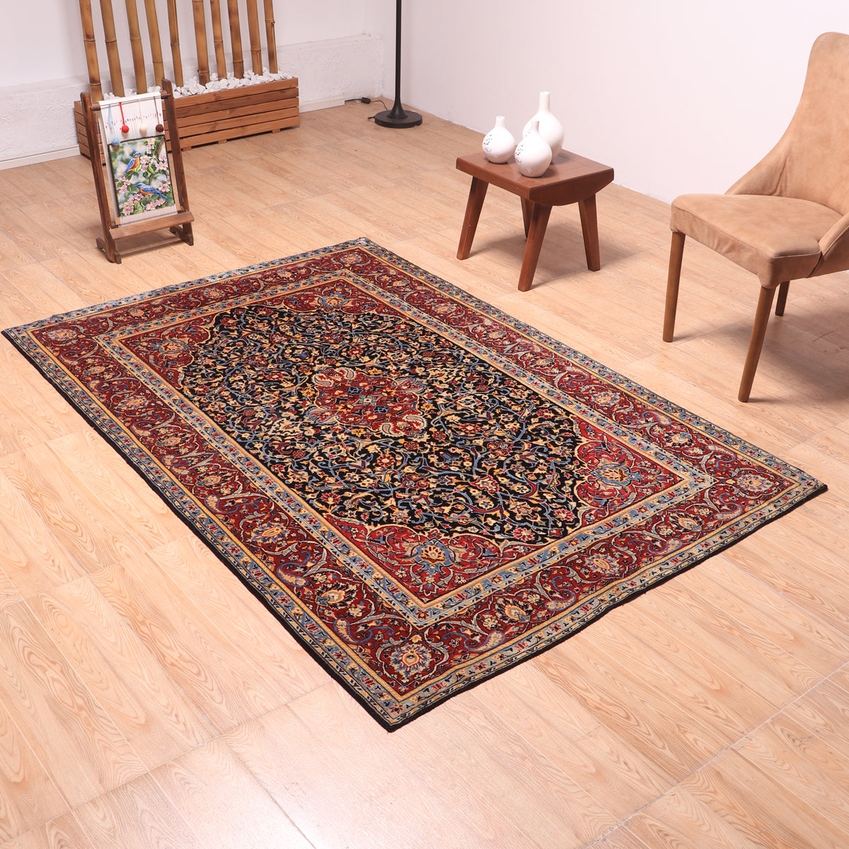 ペルシャ絨毯(イラン産)カーシャーン 208×138cm(FL-70163)