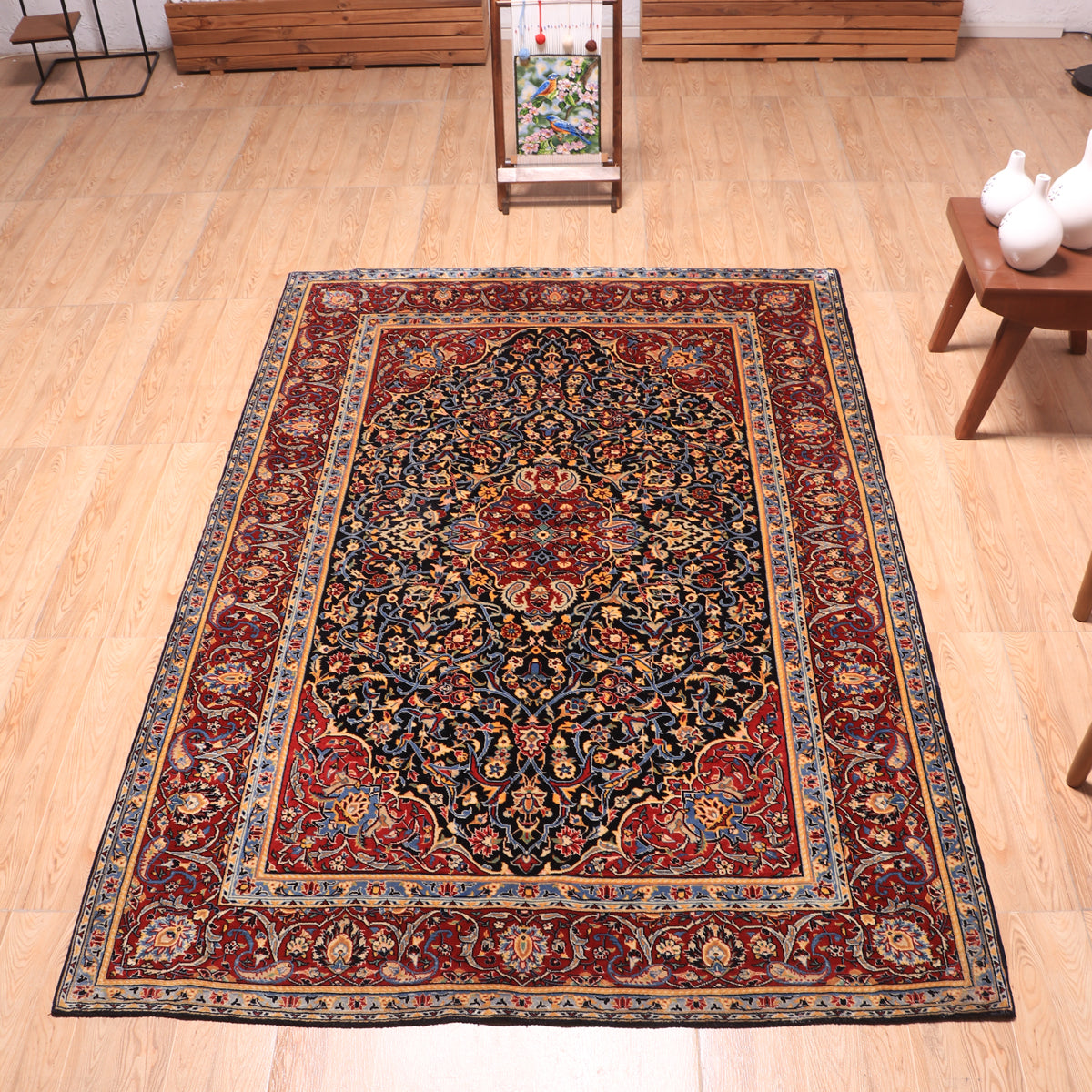 ペルシャ絨毯(イラン産)カーシャーン 208×138cm(FL-70163)