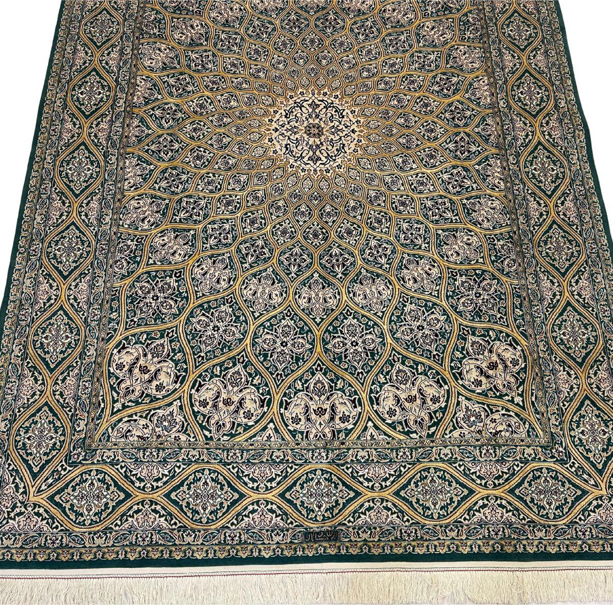 最高級ペルシャ絨毯(ナイン産)ハビビアン工房 241×165cm(FL-70362)