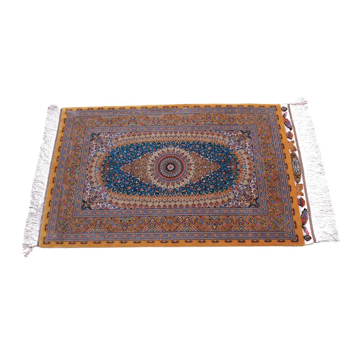 高級ペルシャ絨毯(シルク100%)ジャムシーディー工房 93×61cm(FN-70282)