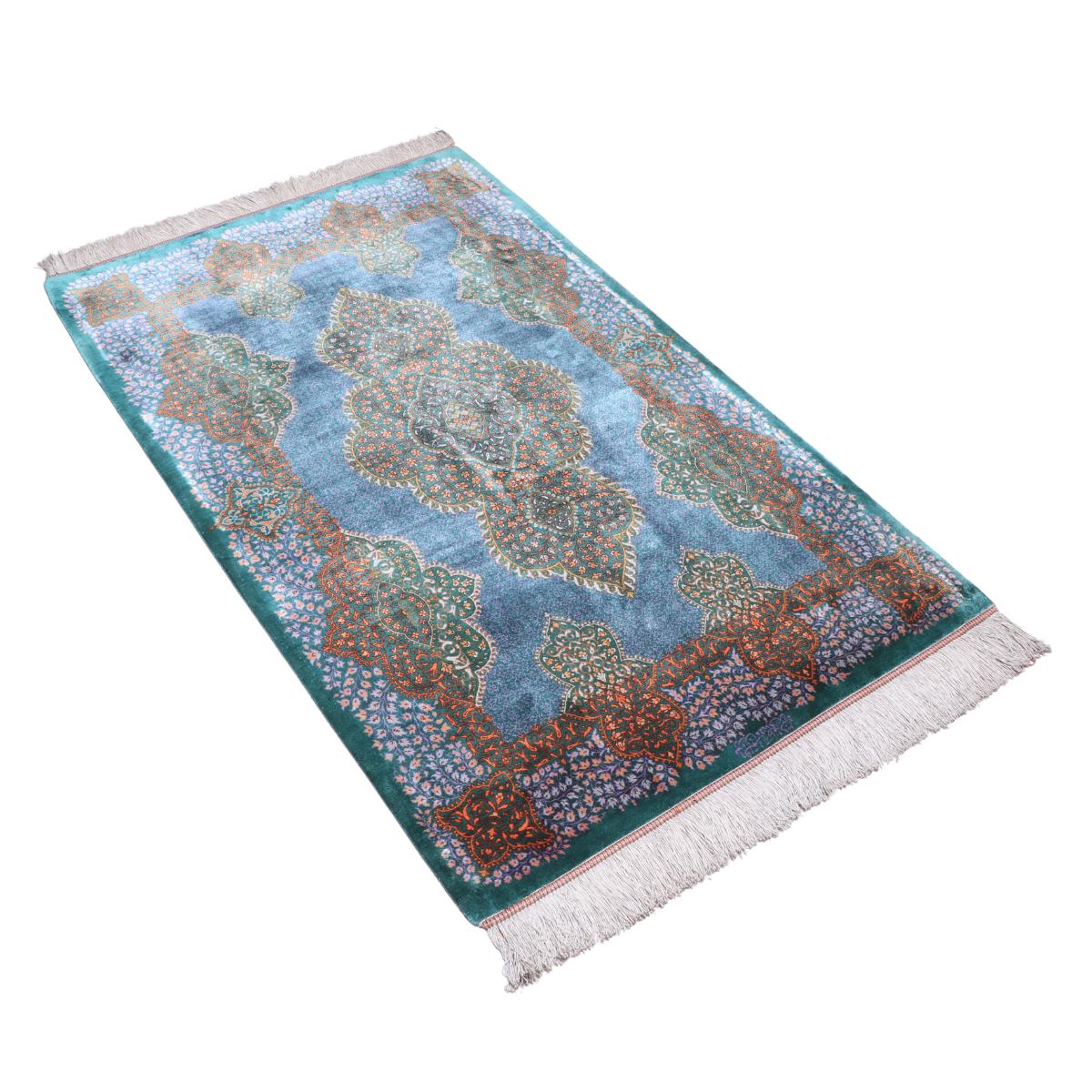 高級ペルシャ絨毯(シルク100%)モスタファザーデ工房 135×82cm(FN-70299)