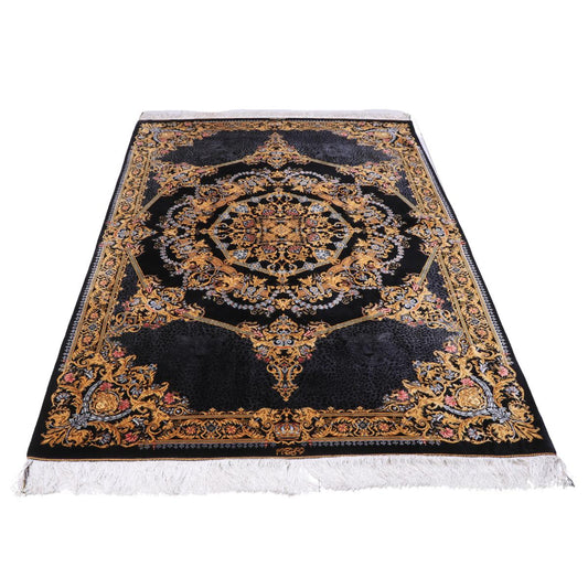 【1000万円Collection】高級ペルシャ絨毯(シルク100%)ハカミ・マラーム工房 202×137cm(FN-70307)