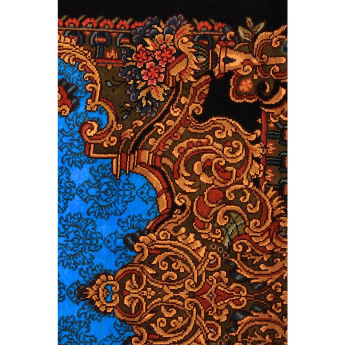 高級ペルシャ絨毯(シルク100%)サマディー工房 180番 122×46cm(FN-70317)