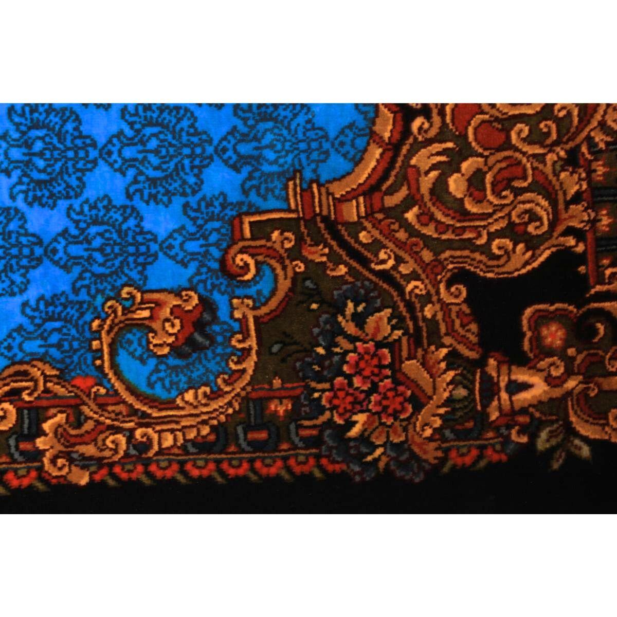 高級ペルシャ絨毯(シルク100%)サマディー工房 180番 122×46cm(FN-70317)