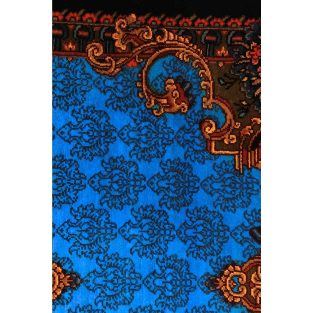 高級ペルシャ絨毯(シルク100%)サマディー工房 180番 122×46cm(FN-70317)