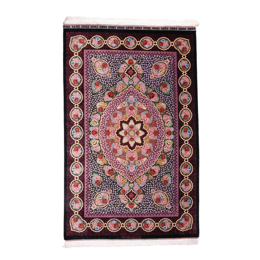 【1000万円Collection】高級ペルシャ絨毯(シルク100%)エスファハーニヤン工房 128番 209×133cm(FN-70333)