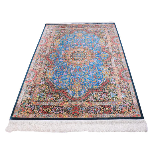 【900万円Collection】高級ペルシャ絨毯(シルク100%)メフルバフ工房 200×129cm(FN-70334)