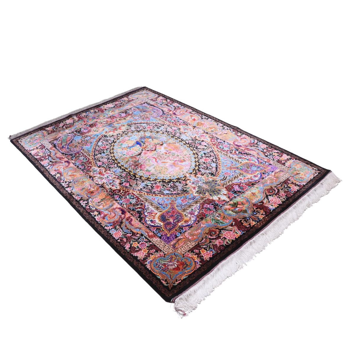 高級ペルシャ絨毯(シルク100%)モハンマディー工房 199×137cm(FN-70339)