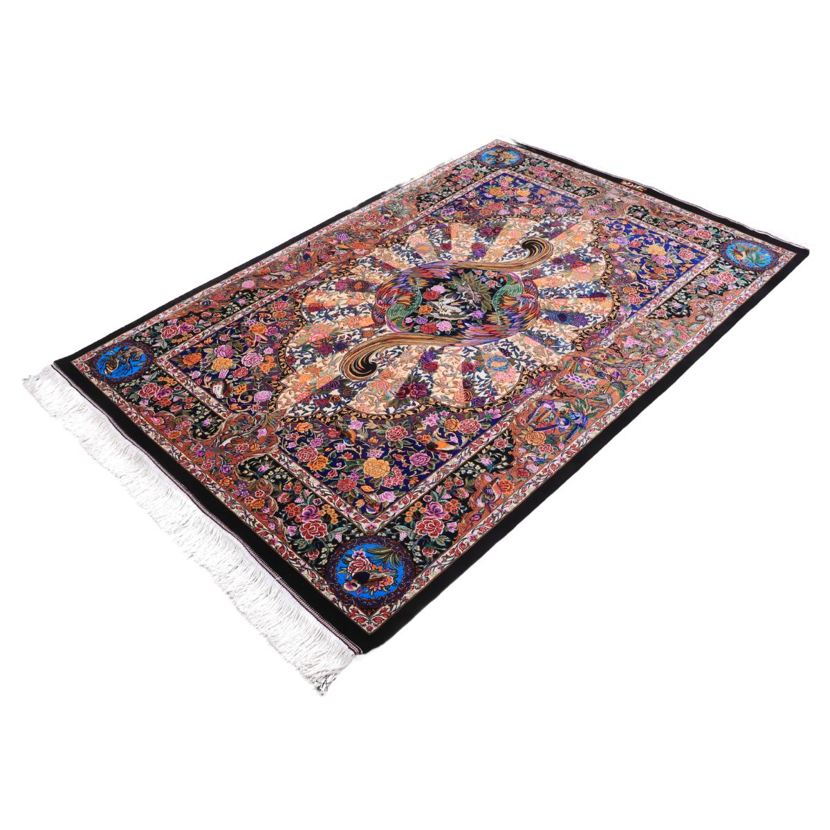 高級ペルシャ絨毯(シルク100%)モハンマディー工房 193×132cm(FN-70341)
